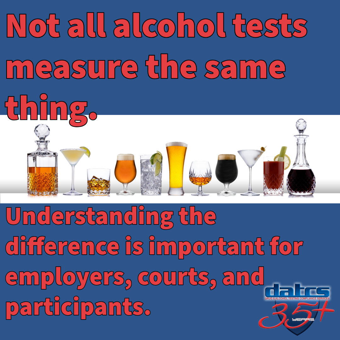 Not all test measure the same thing Two Test Two Stories Friday Night!!!  Monday Morning... Alcohol Test???? EtG vs. EtOH Explained 